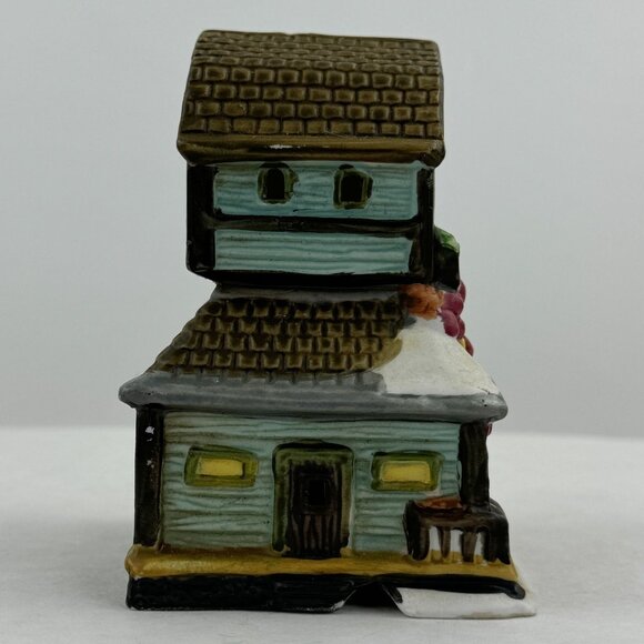 Vintage Lighted Christmas Village Store Flowers Fruits Ceramic Wreath Small 4.5" - Picture 13 of 15